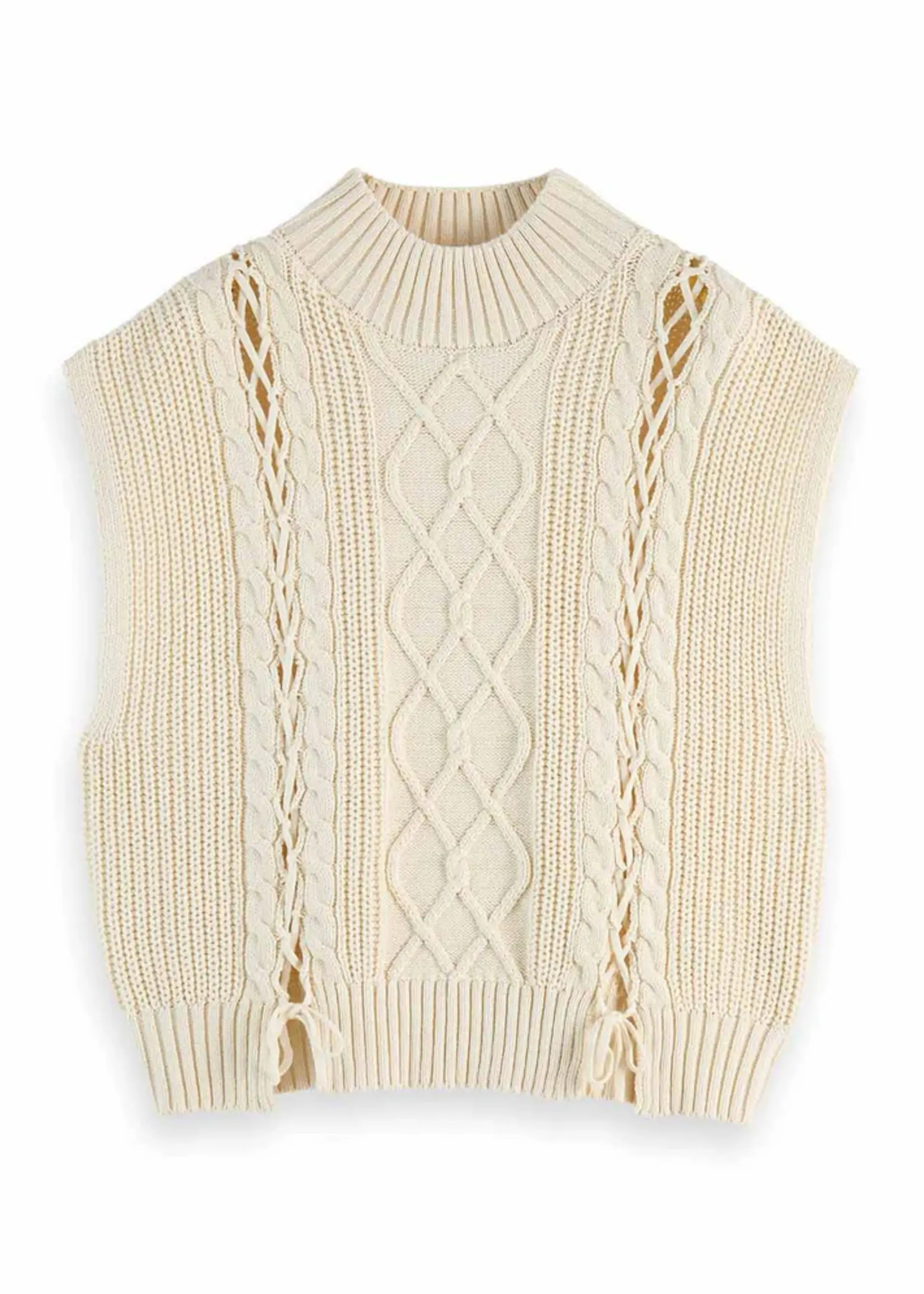 Scotch & Soda Scotch & Soda Cable Stitch Funnel Neck Vest