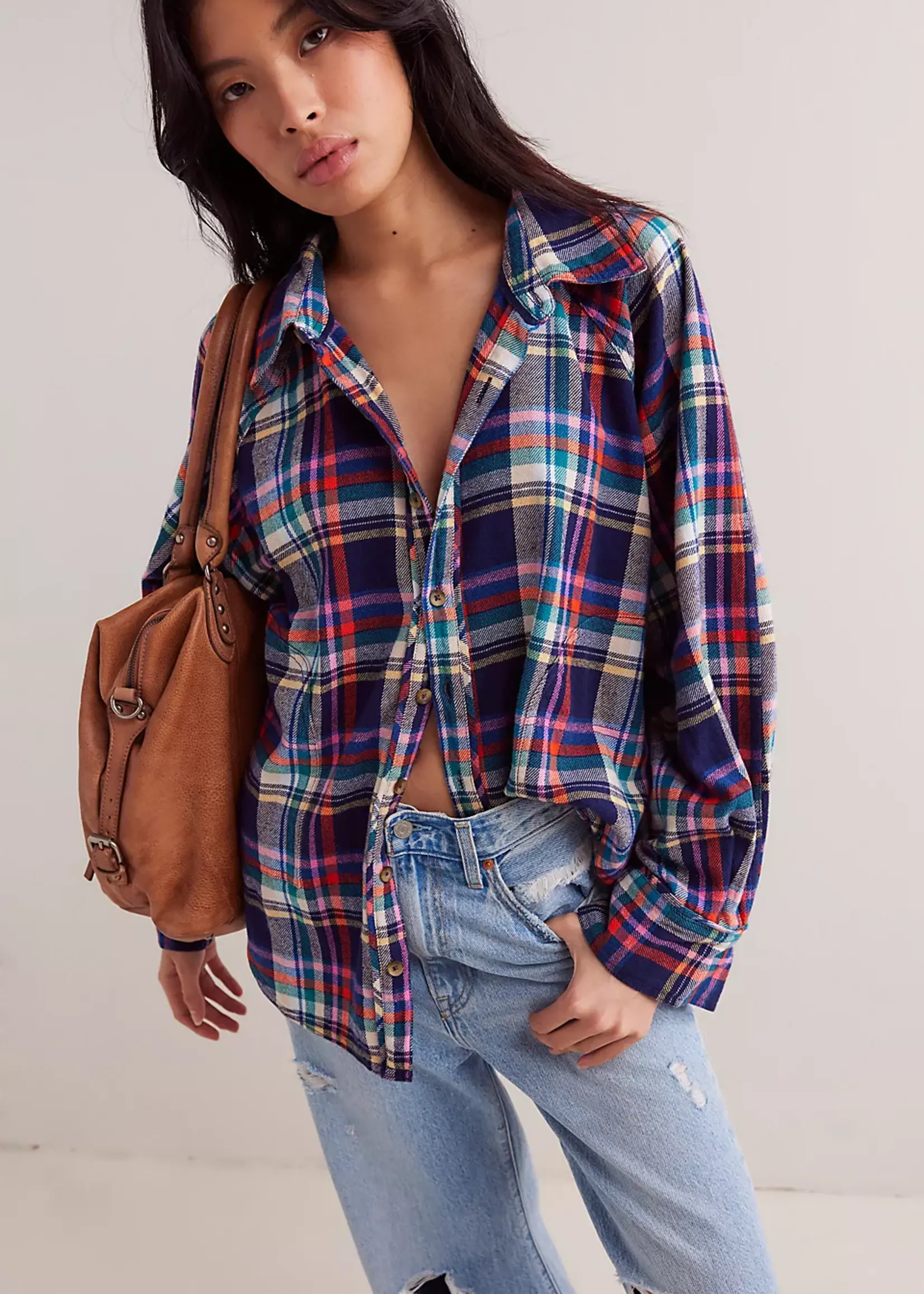 Free People Free People Girl Meets Boy Plaid Shirt