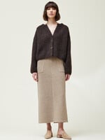 Grade & Gather Dark Chocolate Rib Knit Cropped Cardigan