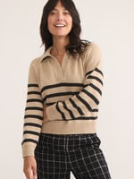 Relaxed Polo Sweater- Stripe