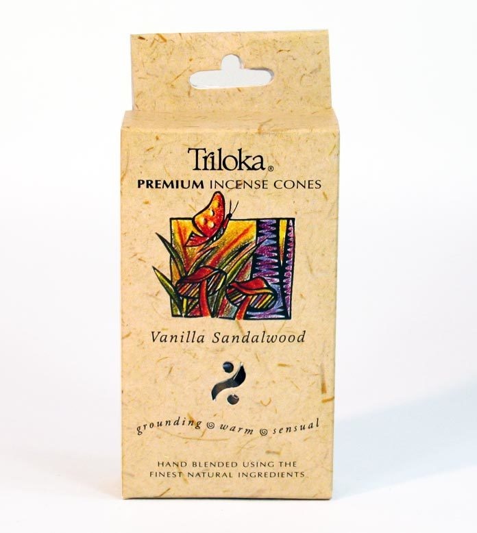 TRILOKA VANILLA SANDALWOOD INCENSE CONE Eusenses
