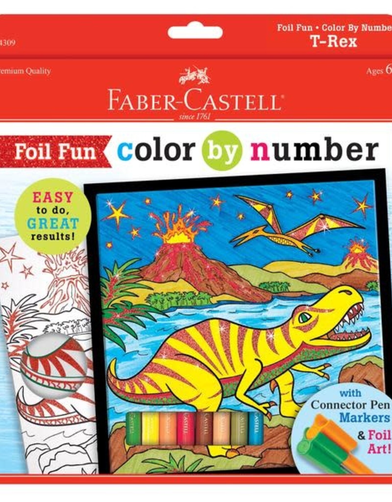 Faber Castell Color By Number T-Rex Foil Fun