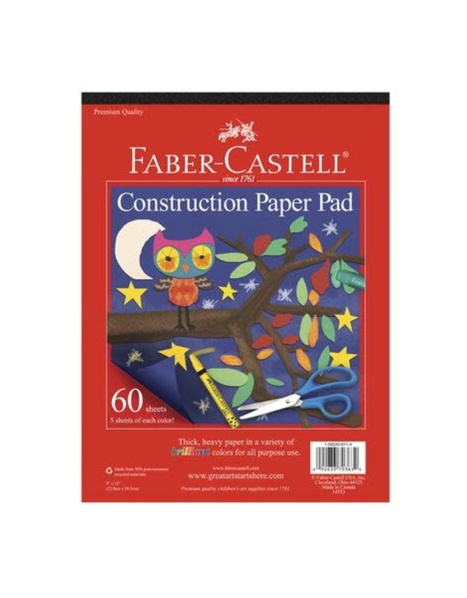 Faber Castell Construction Paper Pad 9" x 12