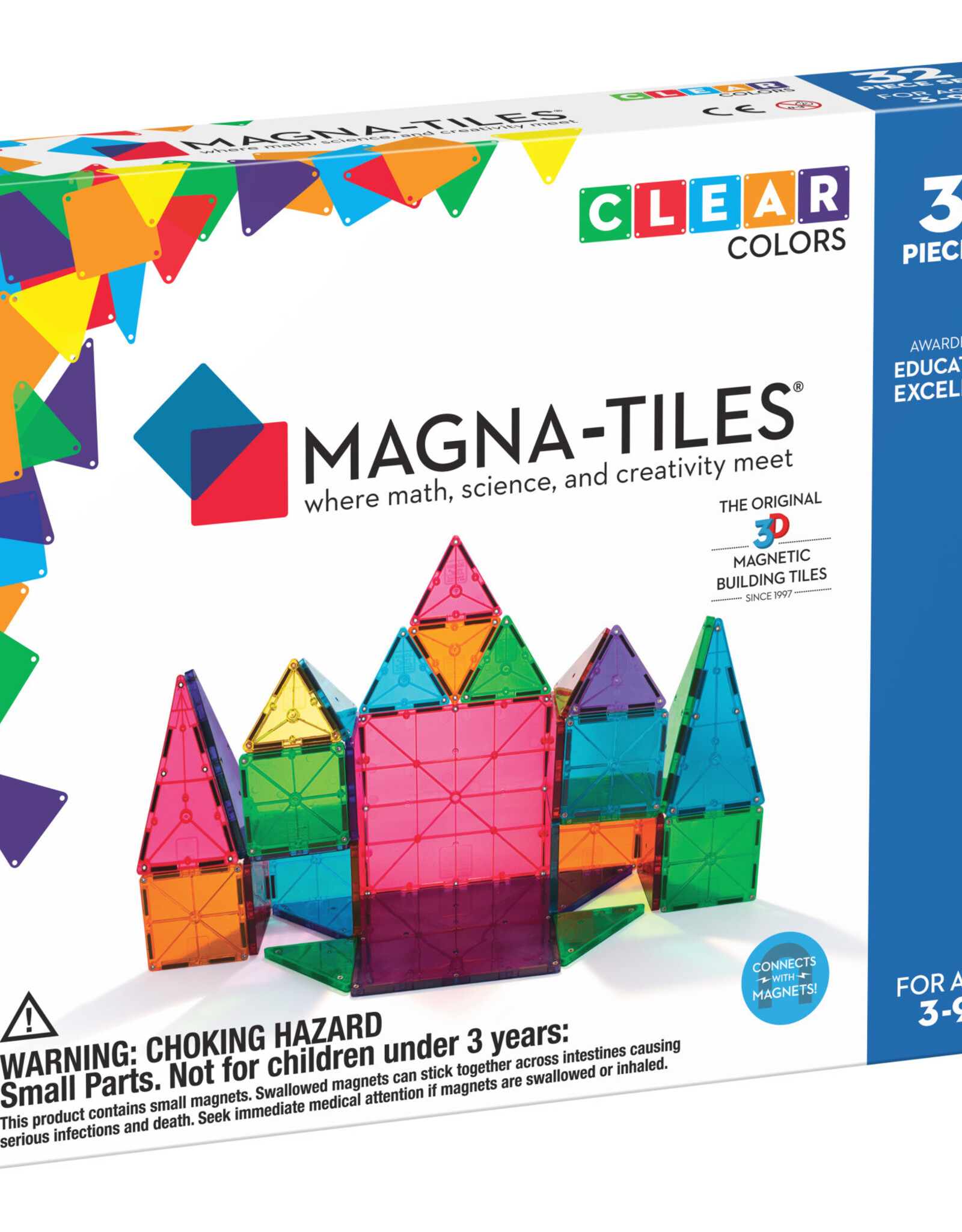 Magna-Tiles Magna-Tiles Clear Colors 32 Piece Set