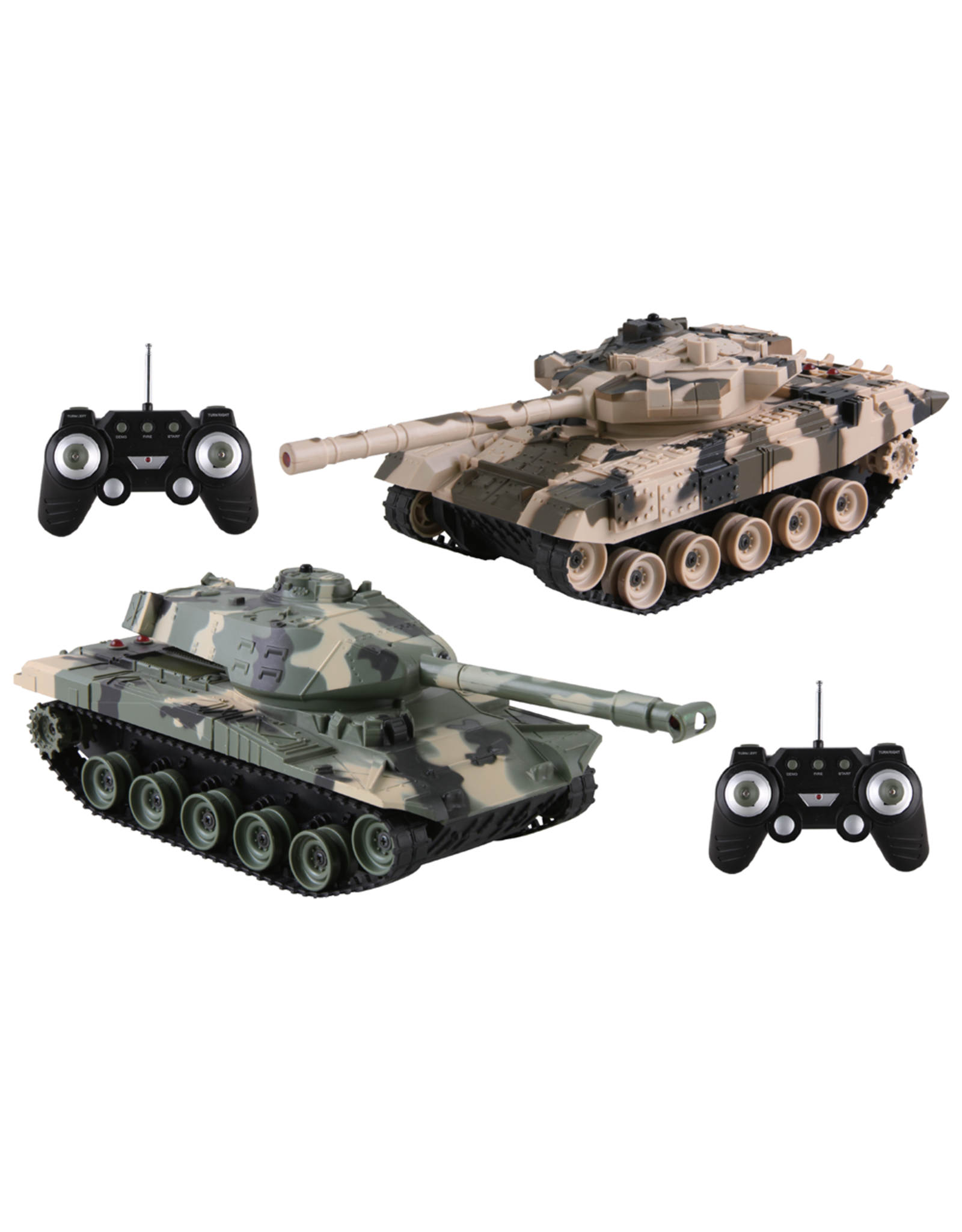  Jupiter Creations Battle Tanks R/C, 2 Remote Control Fighting  Tanks, 1:32 Scale, Life Indicators, Realistic Sounds and Lights : Toys &  Games