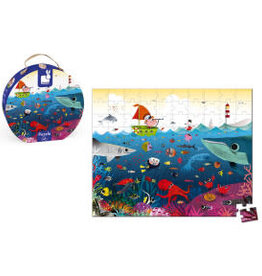 JANOD ROUND SUITCASE - 100 PCS PUZZLE "UNDERWATER WORLD