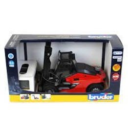 BRUDER TOYS AMERICA INC Linde HT160 Fork lift with pallet and 3 pallet cages