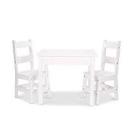 MELISSA & DOUG Wooden Table & Chairs - White