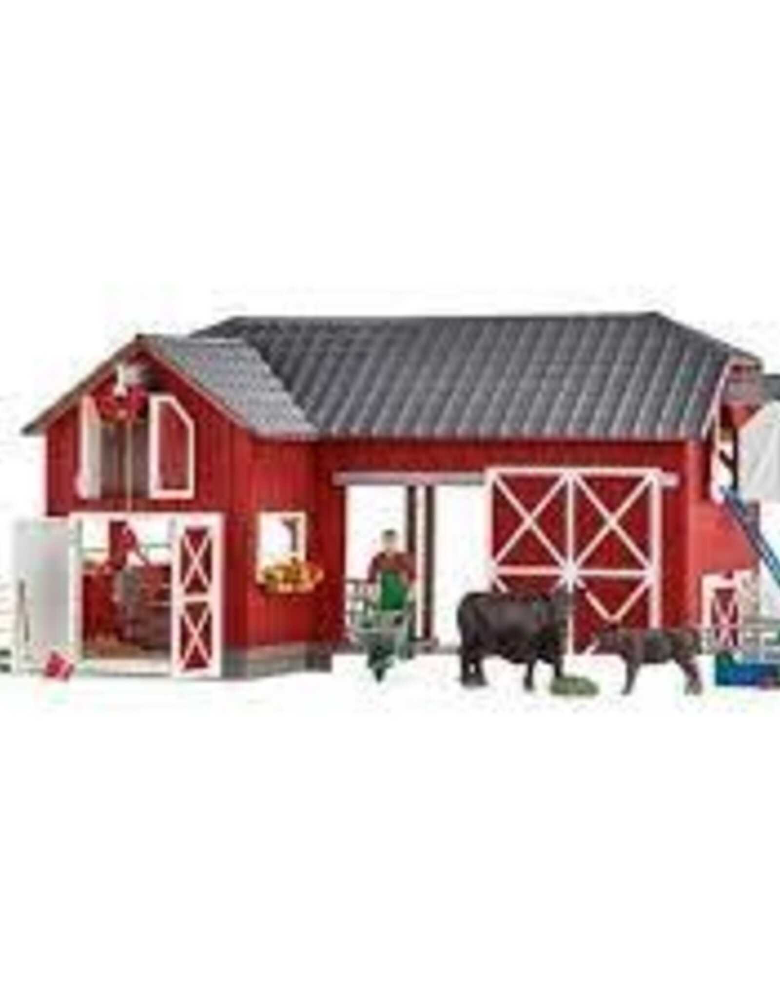 SCHLEICH Large farm with Black Angus