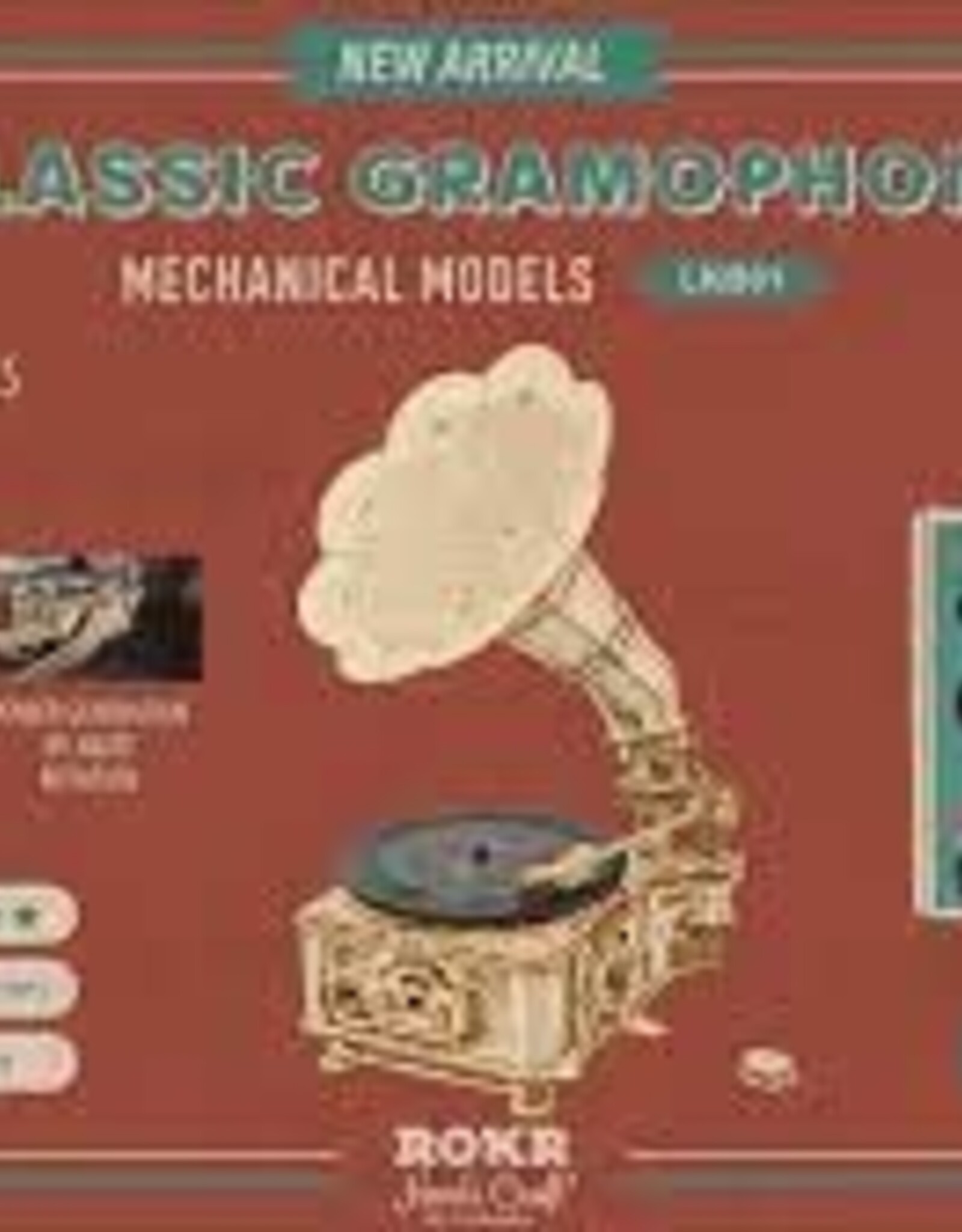 Hands Craft DIY Wooden Puzzle: Crank Classic Gramophone