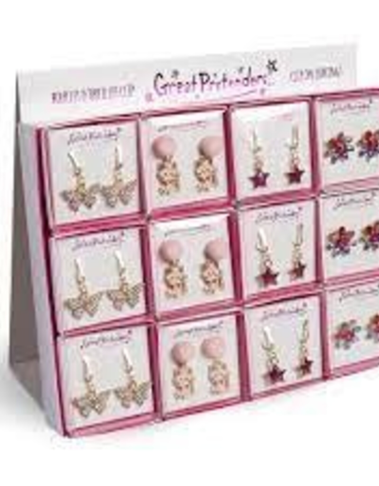 Great Pretenders Clip On Earrings, Assorted, PDQ Display, 24 Pcs