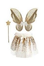 Great Pretenders Gracious Gold Sequins Skirt, Wings, & Wand, Size 4-6