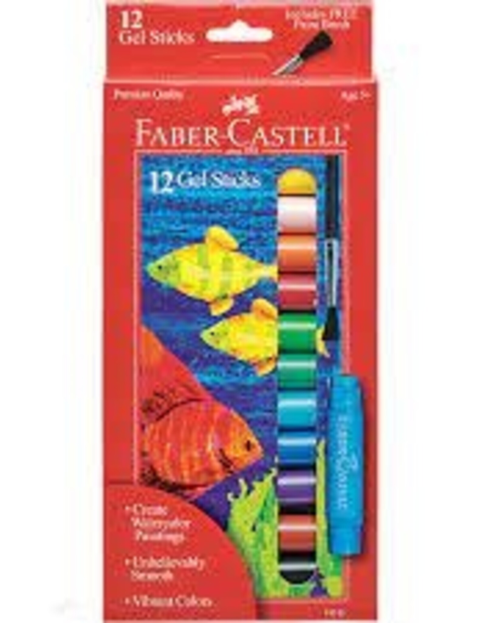 Faber Castell 12ct Gel Sticks w/ free paint brush