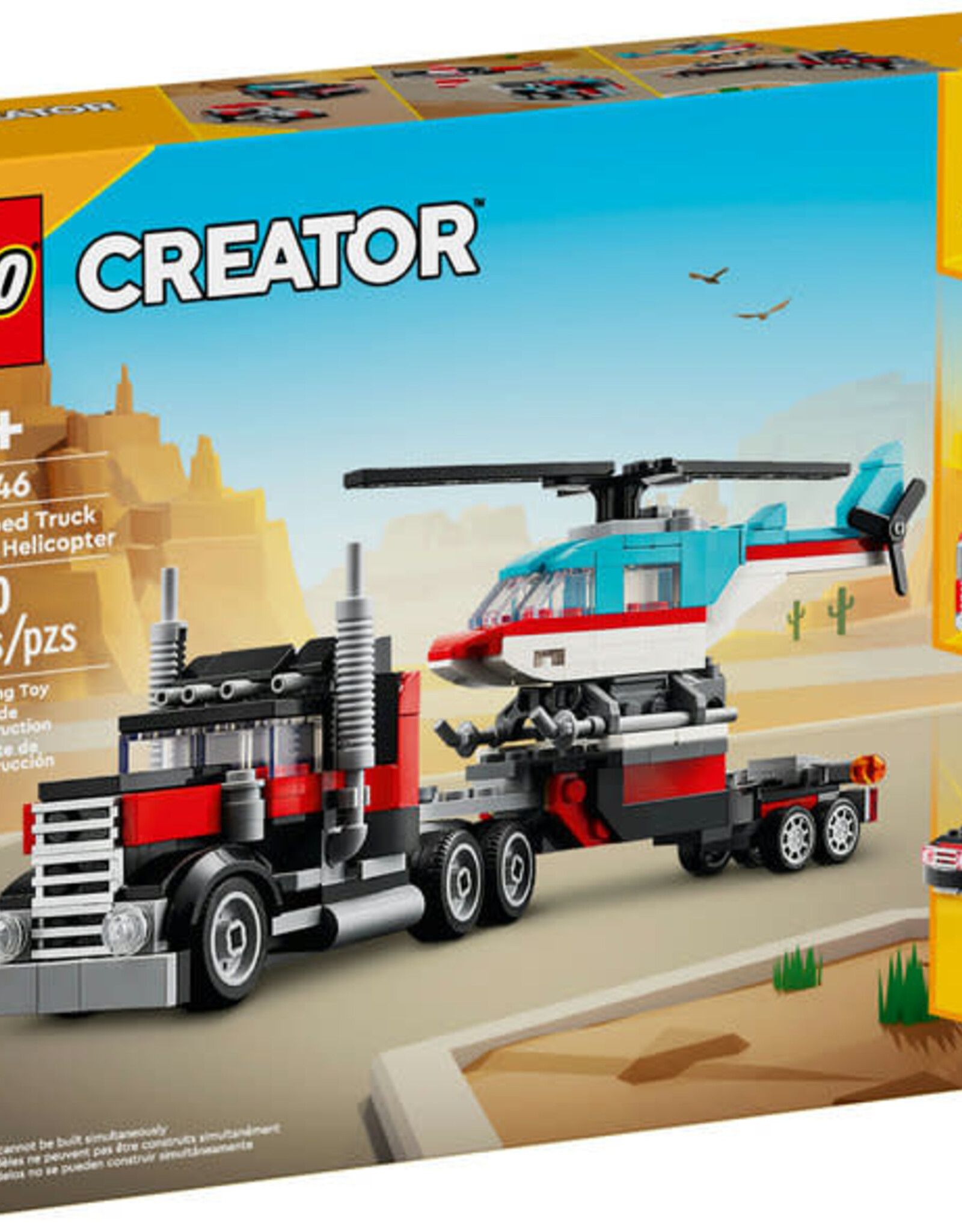 Lego Flatbed Truck with Helicopter