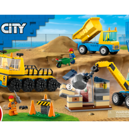 Lego Construction Trucks and Wrecking  Ball Crane