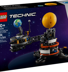 Lego Planet Earth and Moon in Orbit