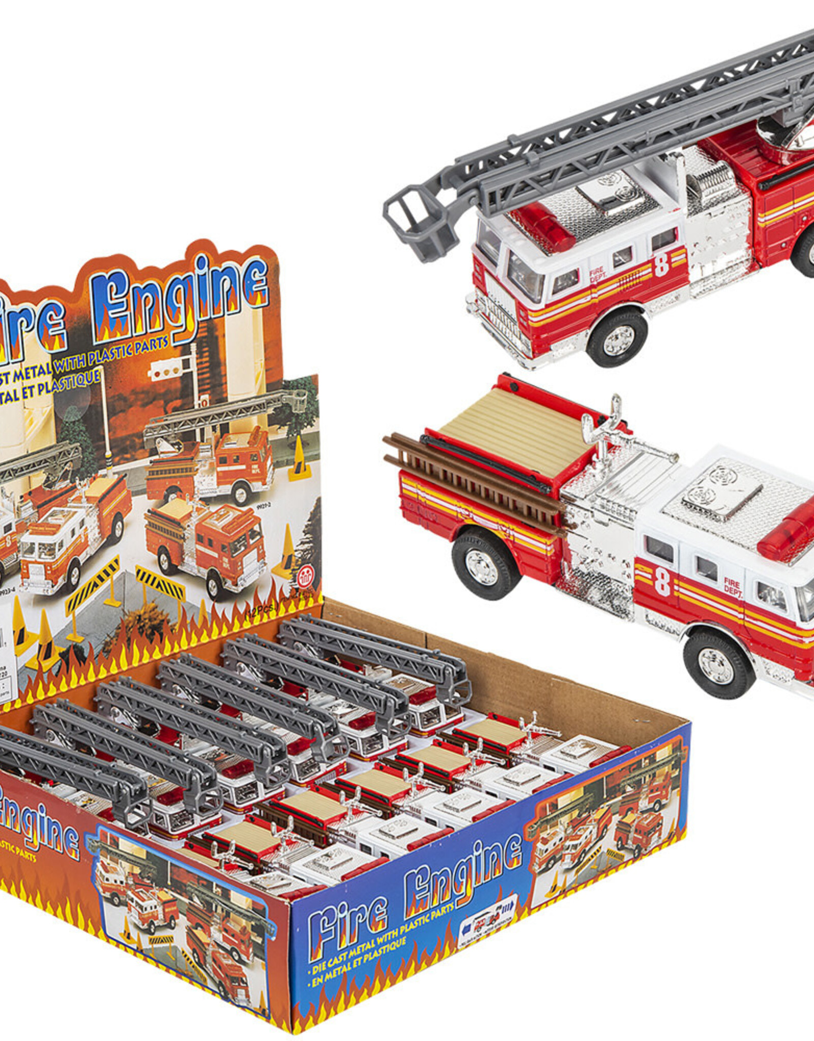 TOY NETWORK 5.5" DIECAST PULL BACK FIRE TRUCK