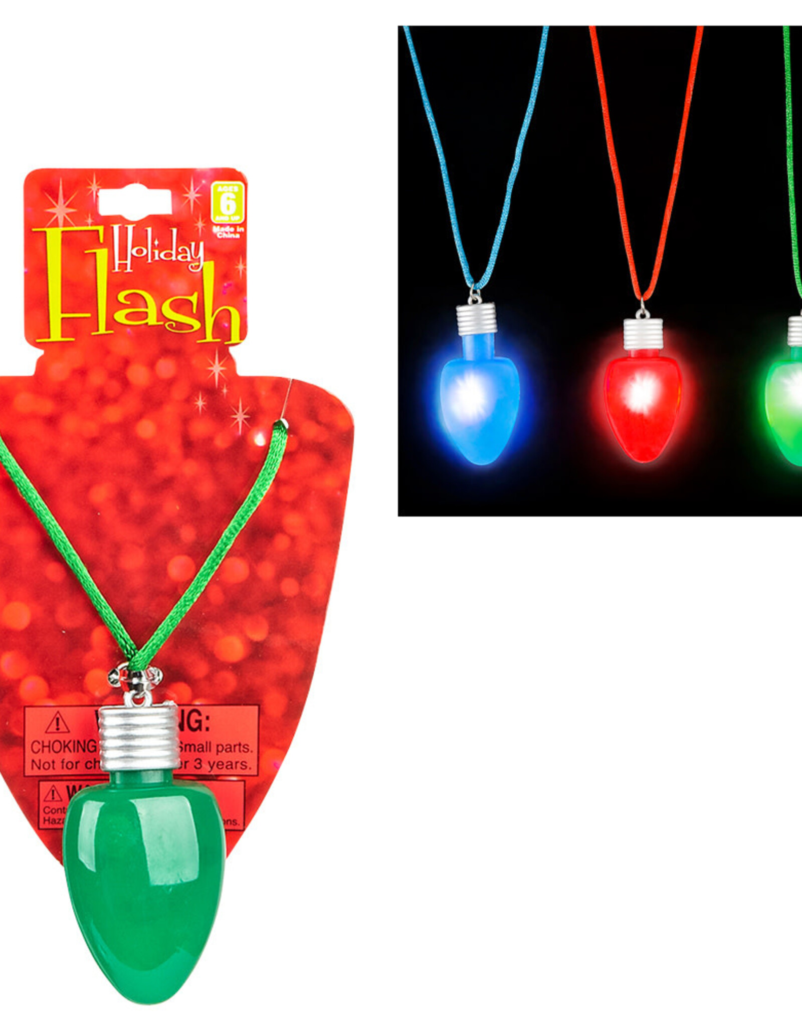 TOY NETWORK 28" FLASHING CHRISTMAS BULB NECKLACE
