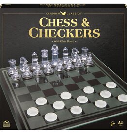 Gund/Spinmaster CARDINAL CLASSICS Glass Board Chess & Checkers
