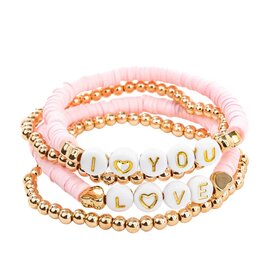 Great Pretenders Pink Love Bracelet,  4pcs