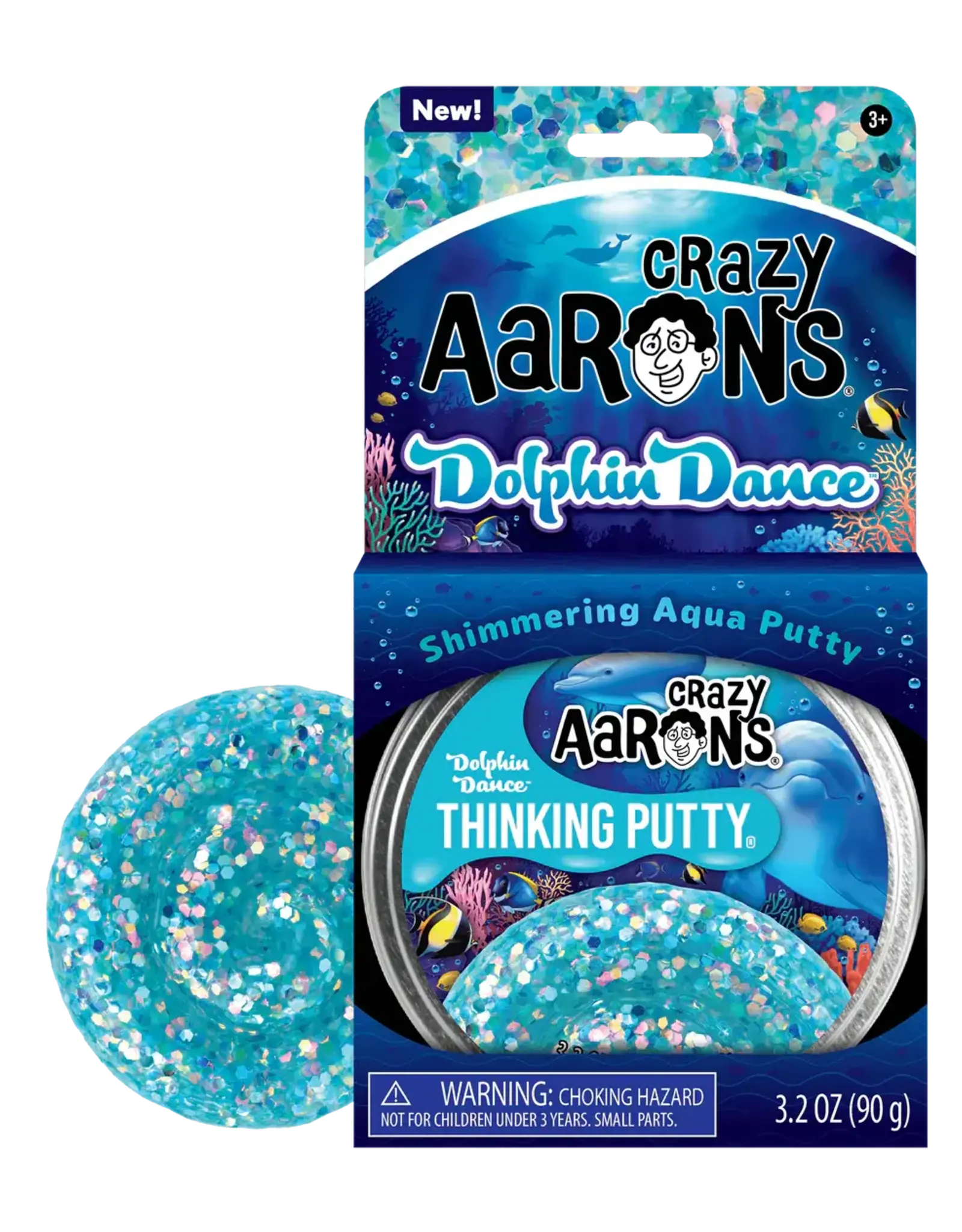CRAZY AARON Dolphin Dance - Full Size 4" Thinking Putty Tin
