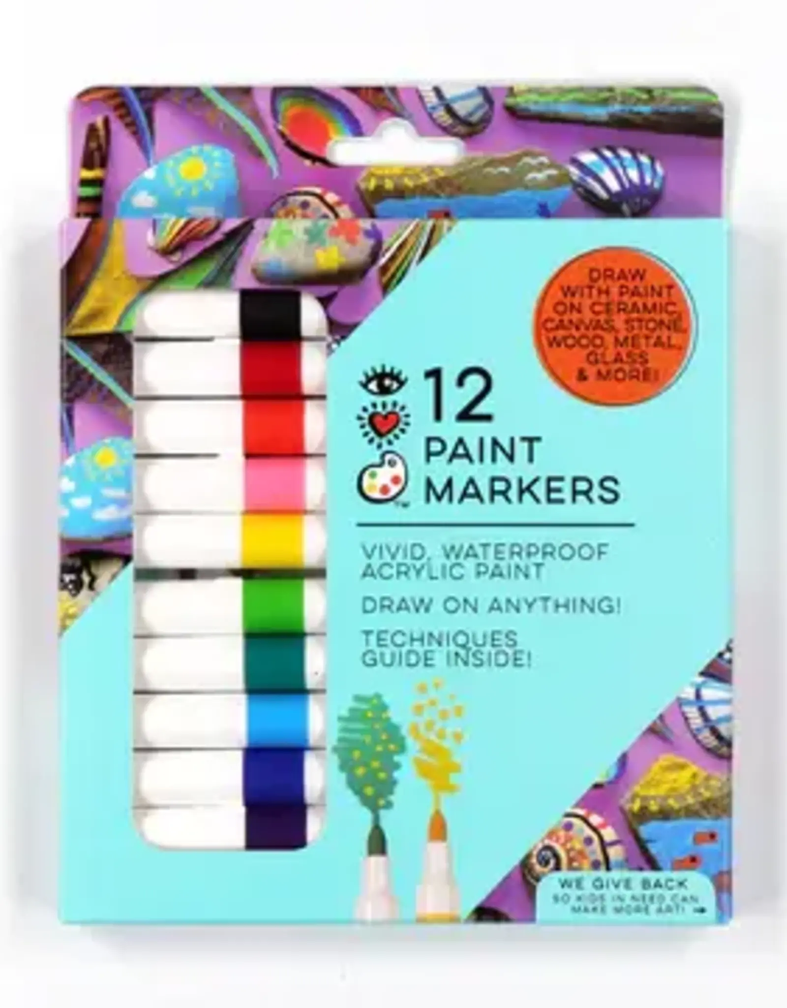 Bright Stripes iHeartArt 12 Acrylic Paint Markers
