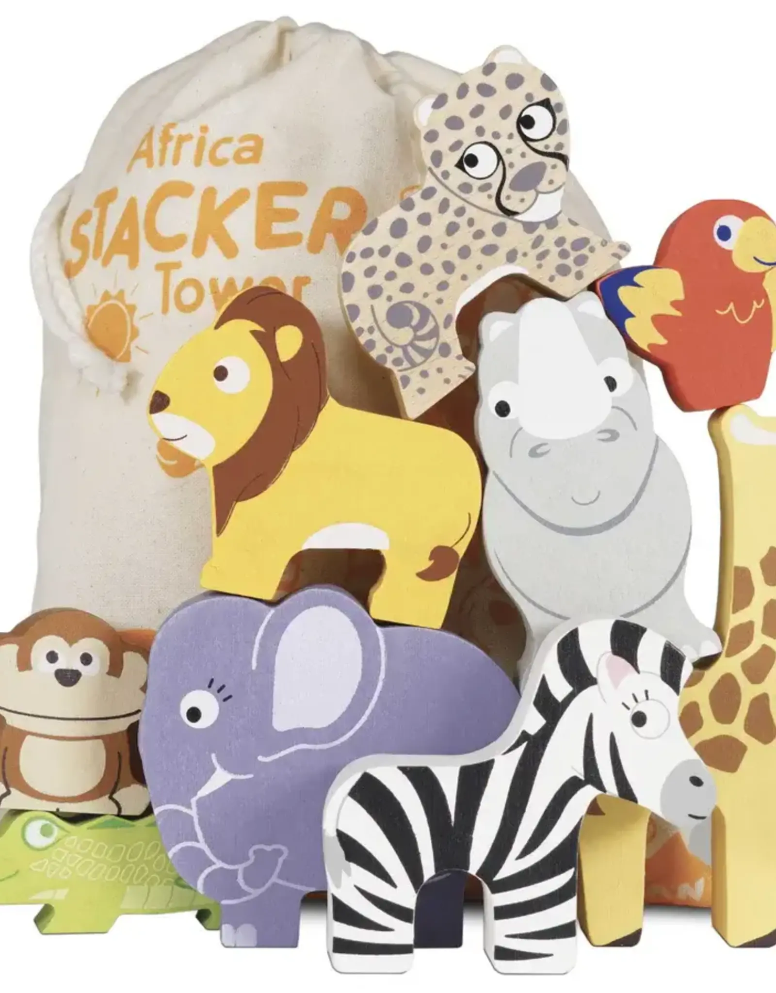 Le Toy Van Wooden Africa Stacker And Bag