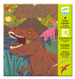 DJECO Dinosaur Metallic Scratch Card Activity Set