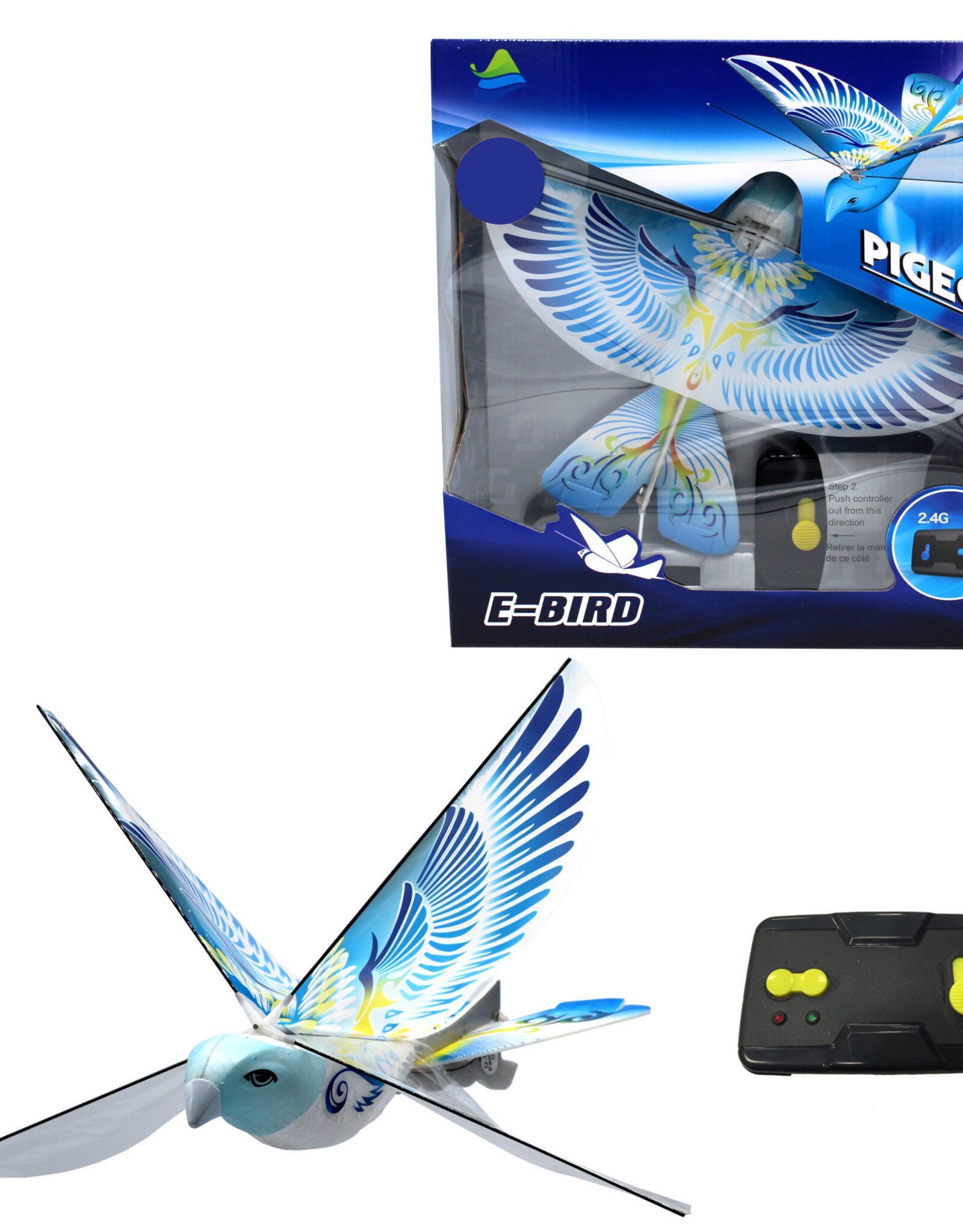 MUKIKIM eBird Blue [Pigeon] - x2 Channel RC Flying Bird