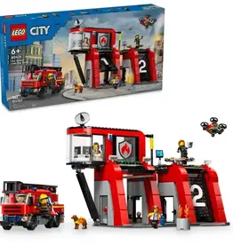 Lego Fire Station with Fire Truck