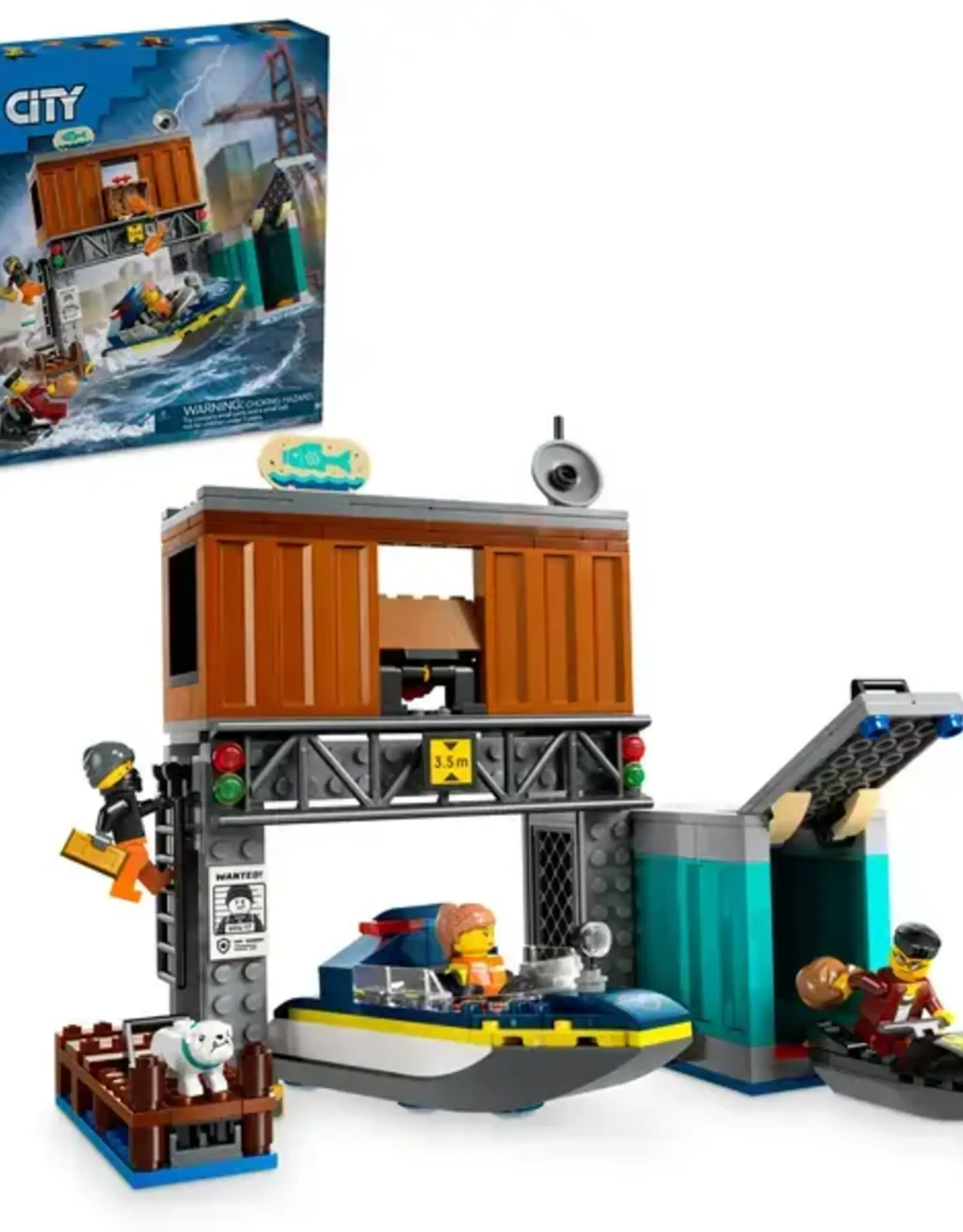 Lego Police Speedboat and Crooks'  Hideout