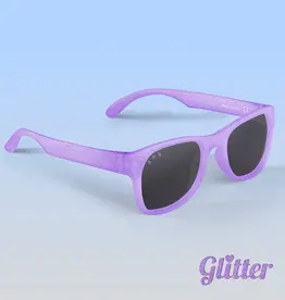 Roshambo Baby Wayfarer Lavender Glitter Sunglasses | Grey Polarized Lens / Baby (Ages 0-2)