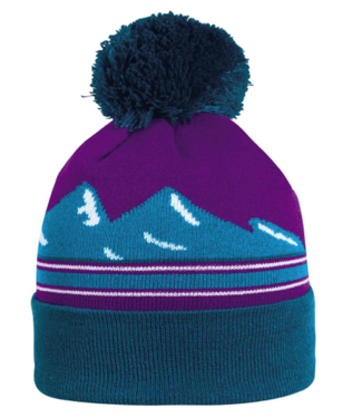 Turtlefur Turtlefur, Mountains Pom Beanie, Teal Blue