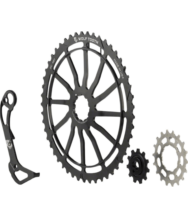 Wolf Tooth Components Wolf Tooth, GC49 Kit, includes GC49, 18T cog and WolfCage XT GS, for Shimano 11-42T 11 sp. cassettes, Black