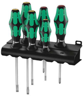 Wera Tools Kraftform Plus Lasertip Screwdriver Set with Rack, 6 pieces