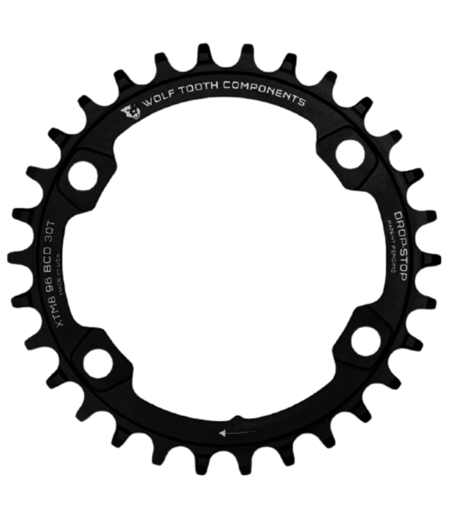 Wolf Tooth Components Wolf Tooth BCD 96mm XT M8000 Chainring 9-12spd 4 bolt Aluminum Black
