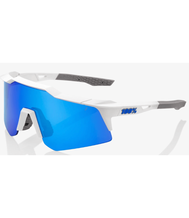 100% SpeedCraft XS Sunglasses, Matte White frame - Blue Multilayer