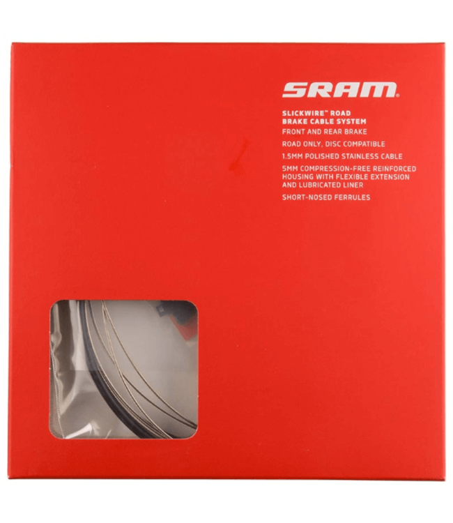 SRAM, SlickWire Brake Cable Kit, Brake Cable and Housing Set, Stainless Steel, Black, Kit