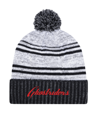 Ghostriders, Toque with Red Embroidered "Ghostrider" Black/White