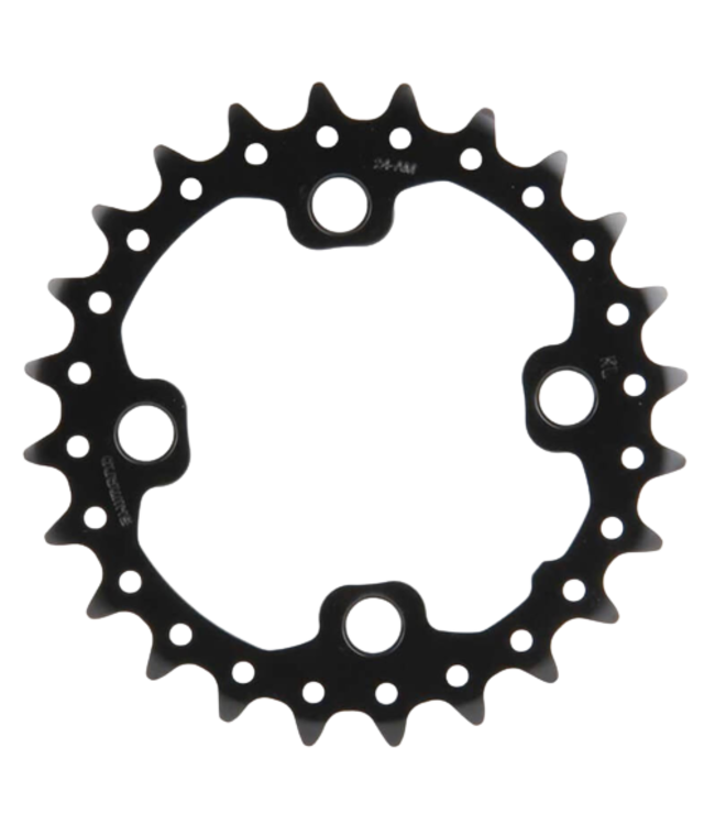 Shimano, 24T, 10sp, BCD: 64mm, 4 Bolt, SLX FC-M675, Inner Chainring, For 24/38, Aluminum, Black