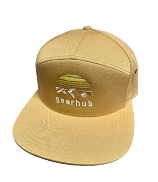 Gearhub Gearhub, Embroidered Logo Classic Trucker Hat Leather Strap