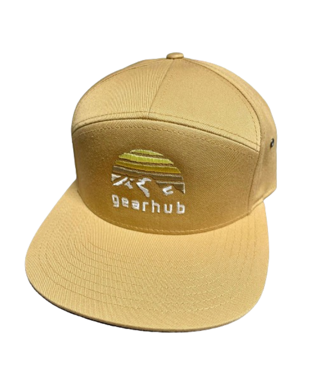 Gearhub Gearhub, Embroidered Logo Classic Trucker Hat Leather Strap