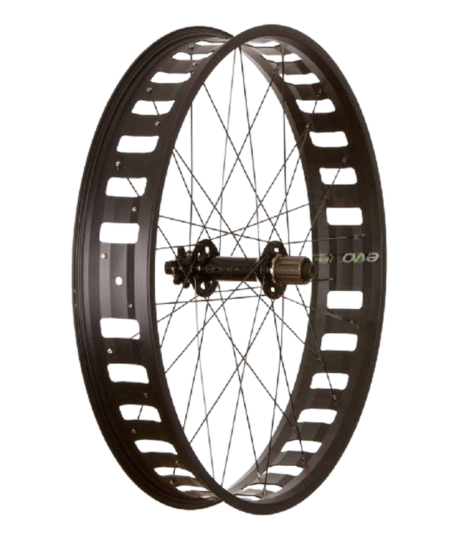 Wheel Shop, Evo JP95 Black/ Novatec D202SB Wheel, Rear 26'' / 559, Holes: 32, 12mm TA, 197mm, Disc IS 6-bolt, Shimano HG