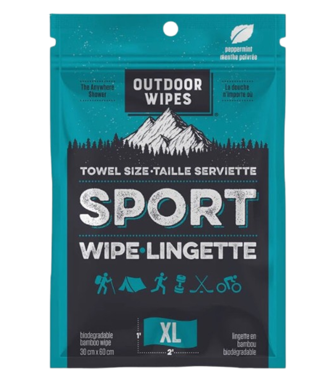 The Anywhere Shower, Outdoor WipesSport Wipe 100% Biodegradable Peppermint