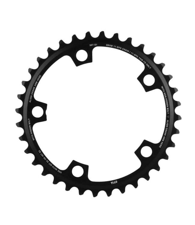 SRAM, Inner Chainring, 36T, 11sp, BCD: 110mm, 5B, Red X-Glide, For 36/46 or 36/52, Aluminum, Black