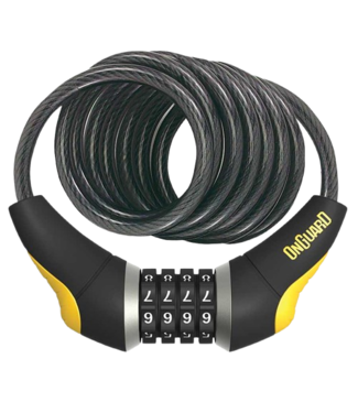 OnGuard, Doberman 8032, Coil cable with combination lock, 10mm x 185cm (10mm x 6')
