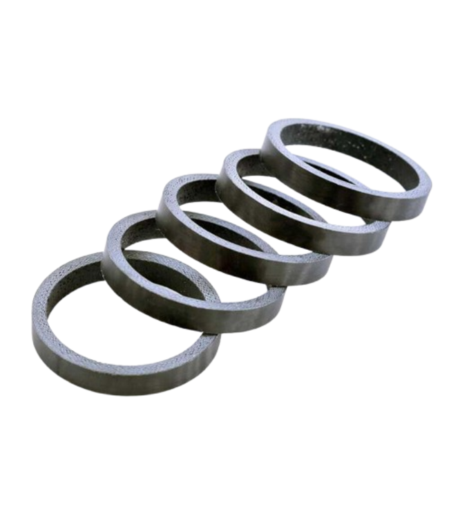 Wheels Manufacturing, Matte Carbon, Headset Spacer, 1-1/8'', Height: 5mm, Carbon, Black