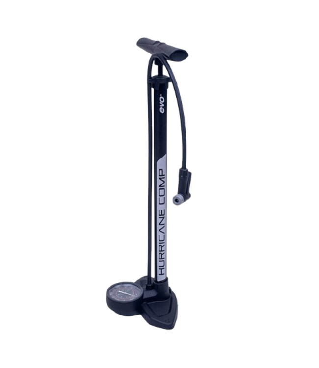EVO, Hurricane Comp, Floor Pump, SmartHead, 180psi, Black/Silver