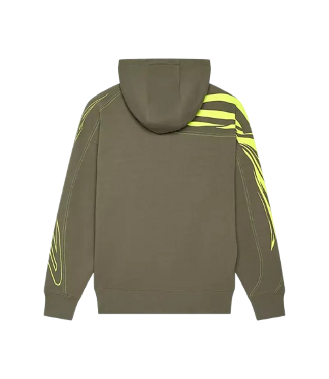 Fox, Elevated Oversized Fleece Pullover Military Green