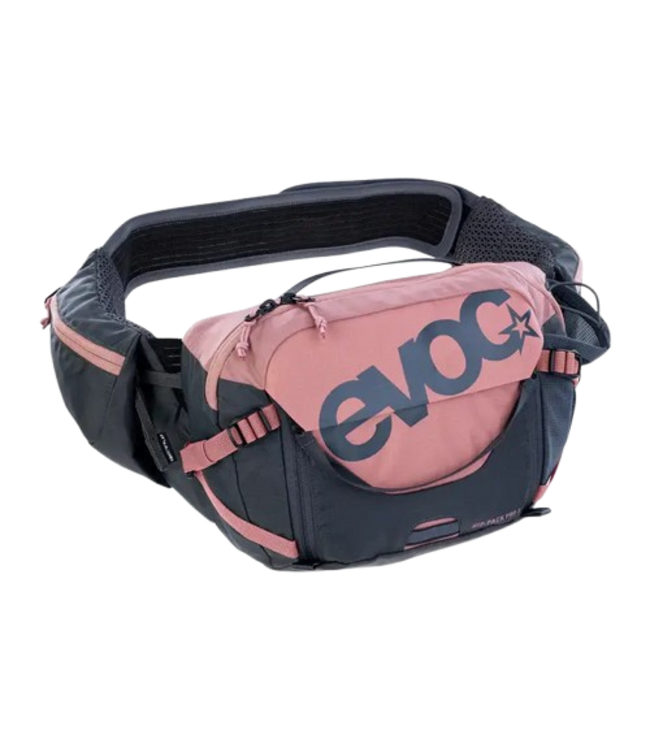 EVOC, Hip Pack Pro 3 +1.5L Bladder, Hip Pack, 3L, Included (1.5L), Dusty Pink/Carbon Grey